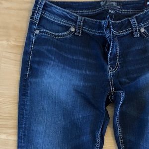 Suki Mid Super Skinny Silver Jeans Size 34